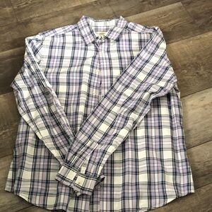 Life After Denim Men's Plaid Shirt - Purple, Blue, and White